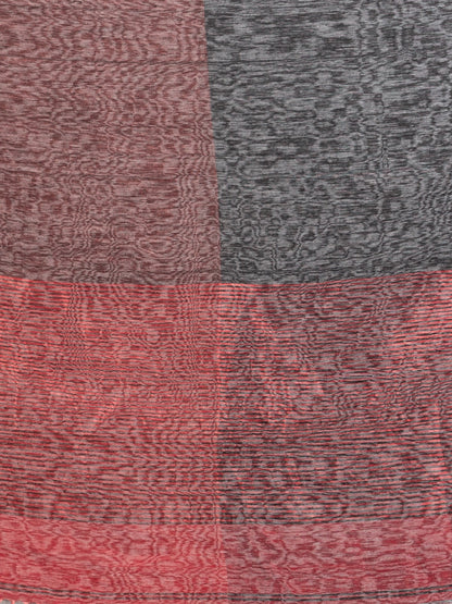 Women's Black tissue linen multi colour pallu handwoven saree