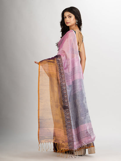 Women's Gold pink Madhumani Jacquard handloom Saree