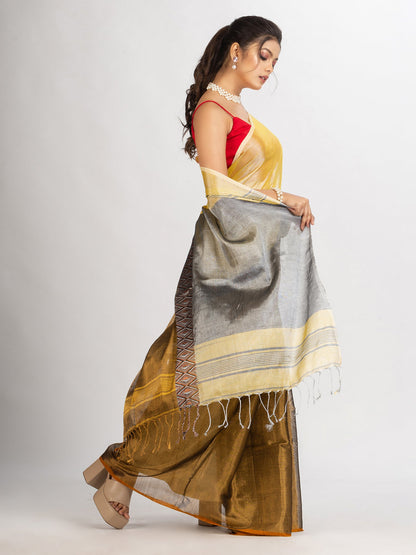 Women's Gold Jungle Zari Cotton Tissue Madhumani Jacquard handloom Saree