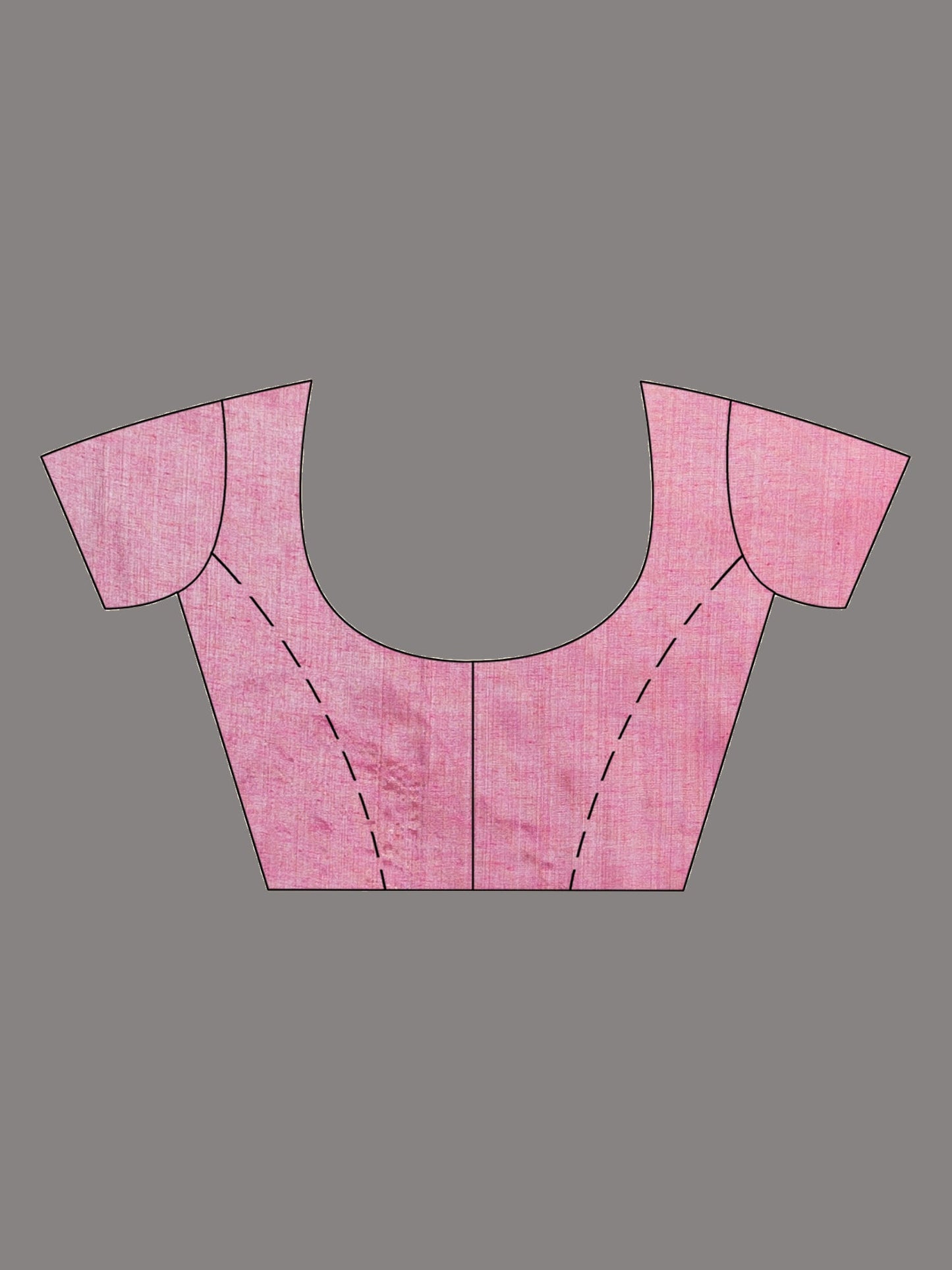 Women's pink tissue cotton solit haif inchi border saree