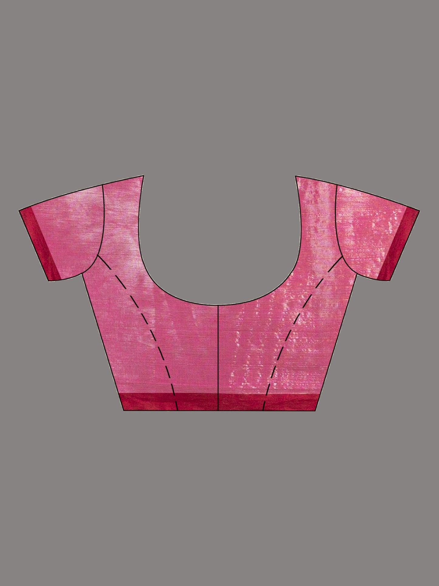 Women's pink tissue cotton solit haif inchi border saree