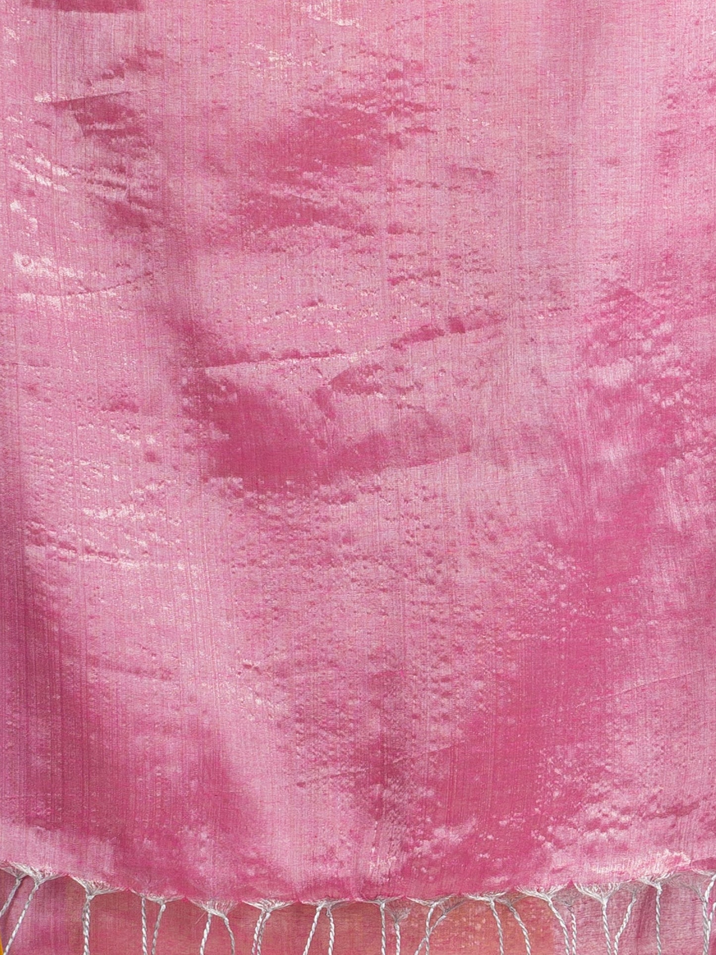 Women's pink tissue cotton solit haif inchi border saree