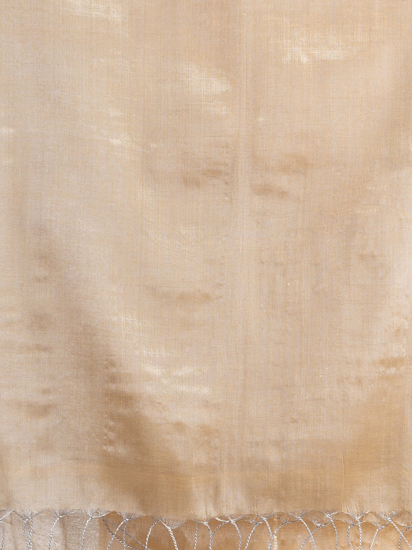 Women's Beige tissue cotton solit haif inchi border saree