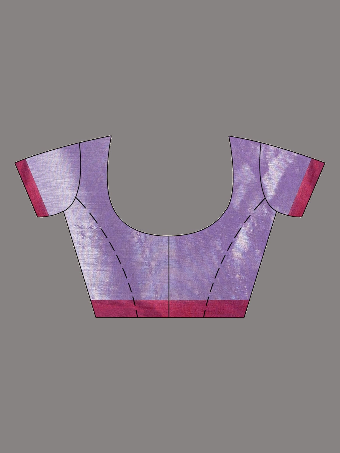 Women's Violet tissue cotton solit haif inchi border saree