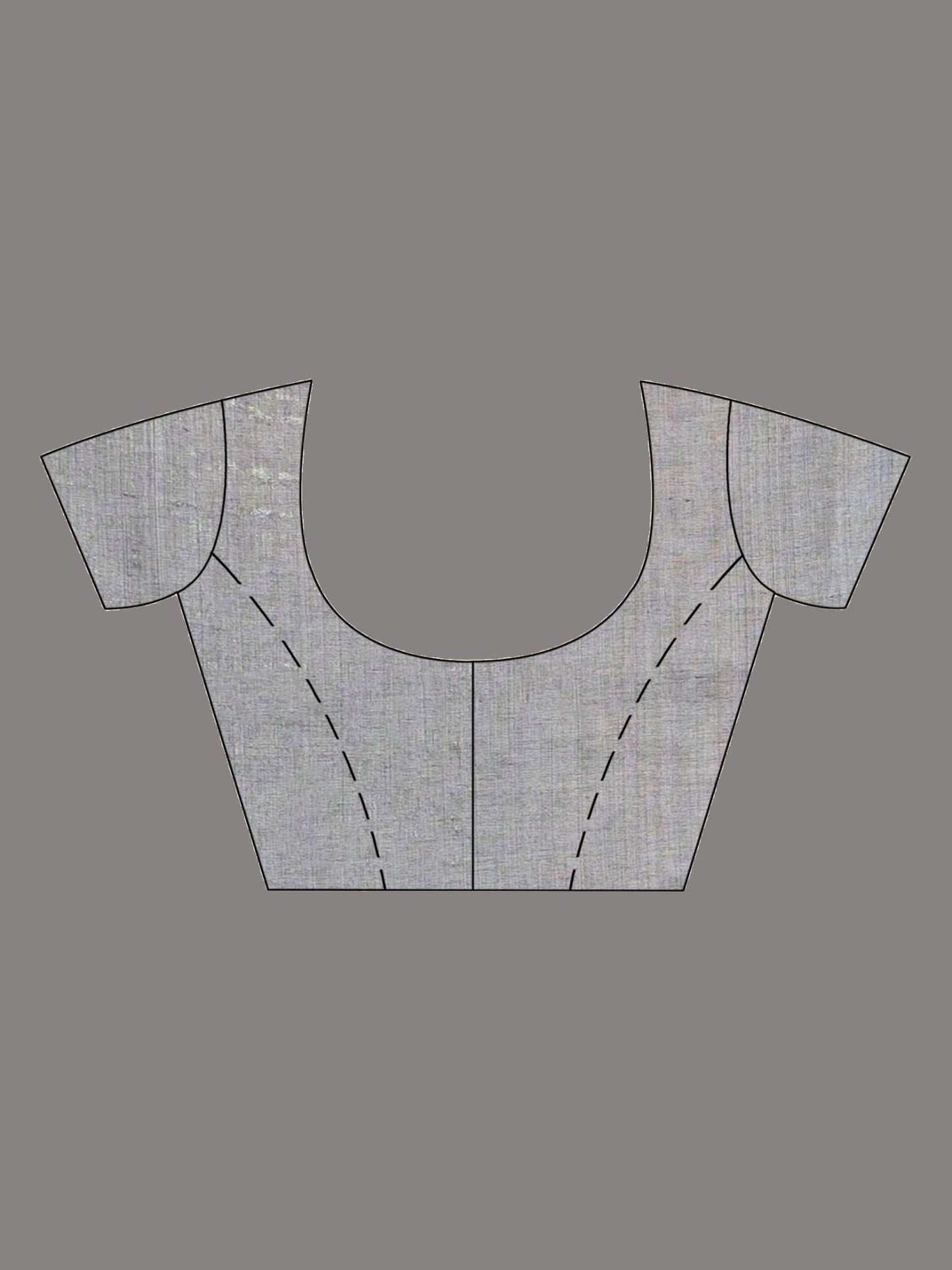 Women's Grey tissue cotton solit haif inchi border saree