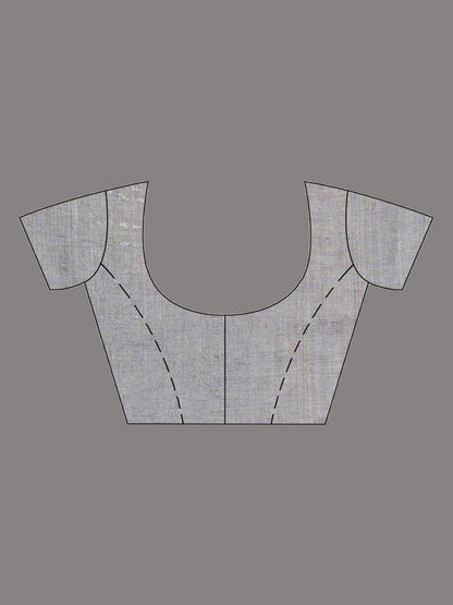 Women's Grey tissue cotton solit haif inchi border saree