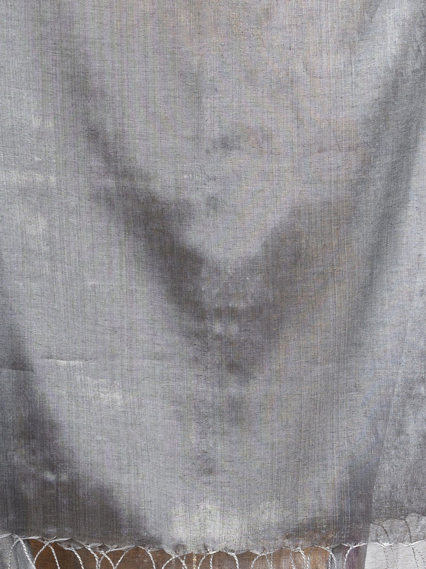Women's Grey tissue cotton solit haif inchi border saree