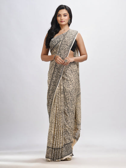 Women's Muga cotton dolls Printed Saree