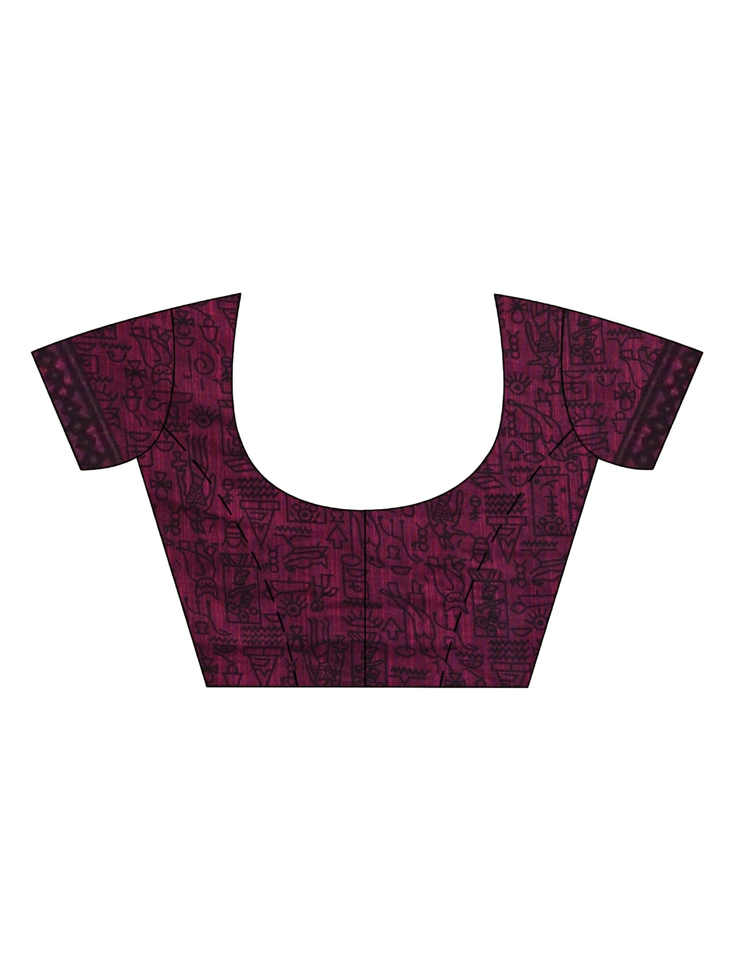 Women's Magenta cotton dolls Printed Saree