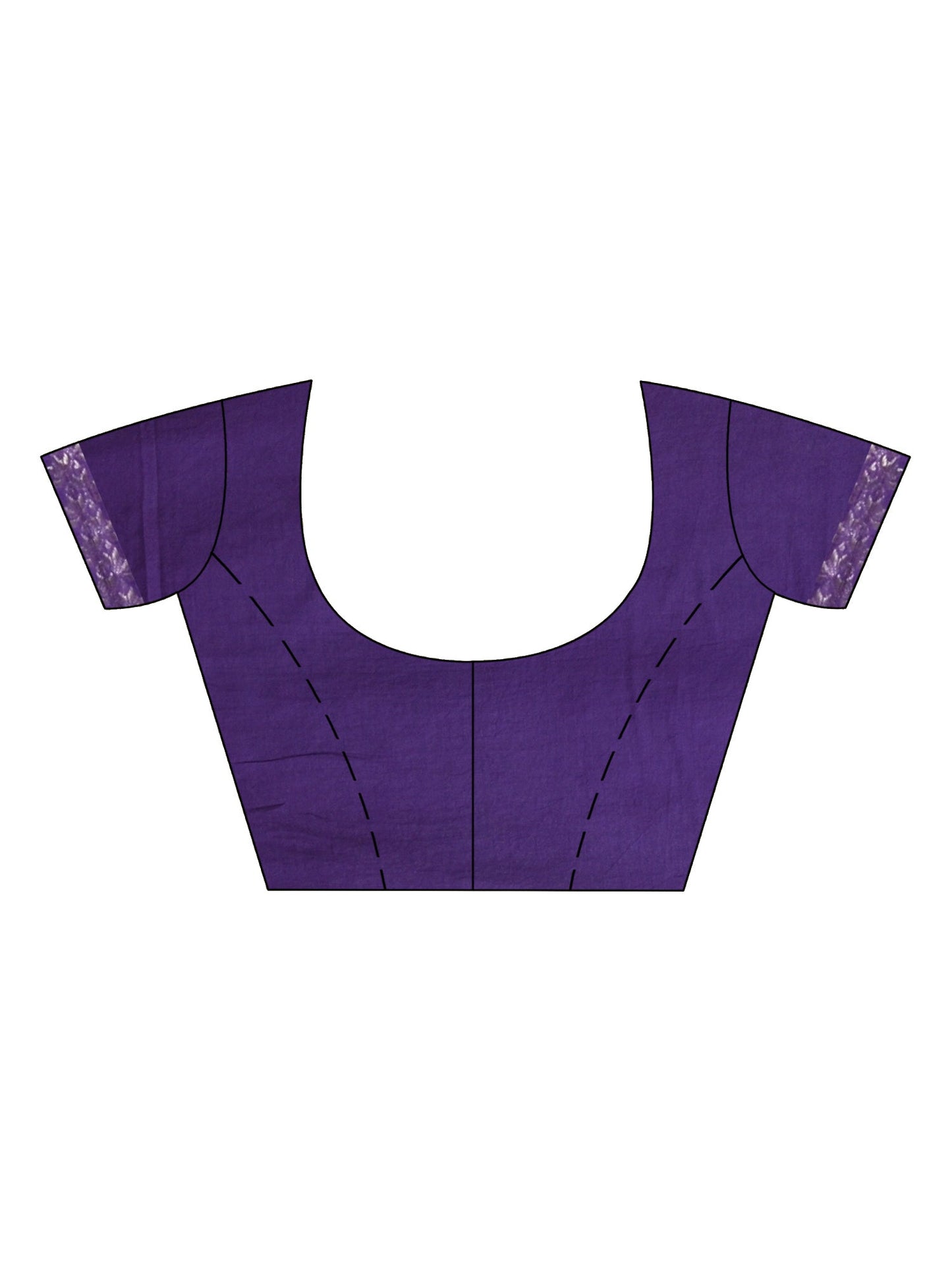 Women's Purple cotton with Jacquard Zari border and zari Stipe pallu handloom Saree