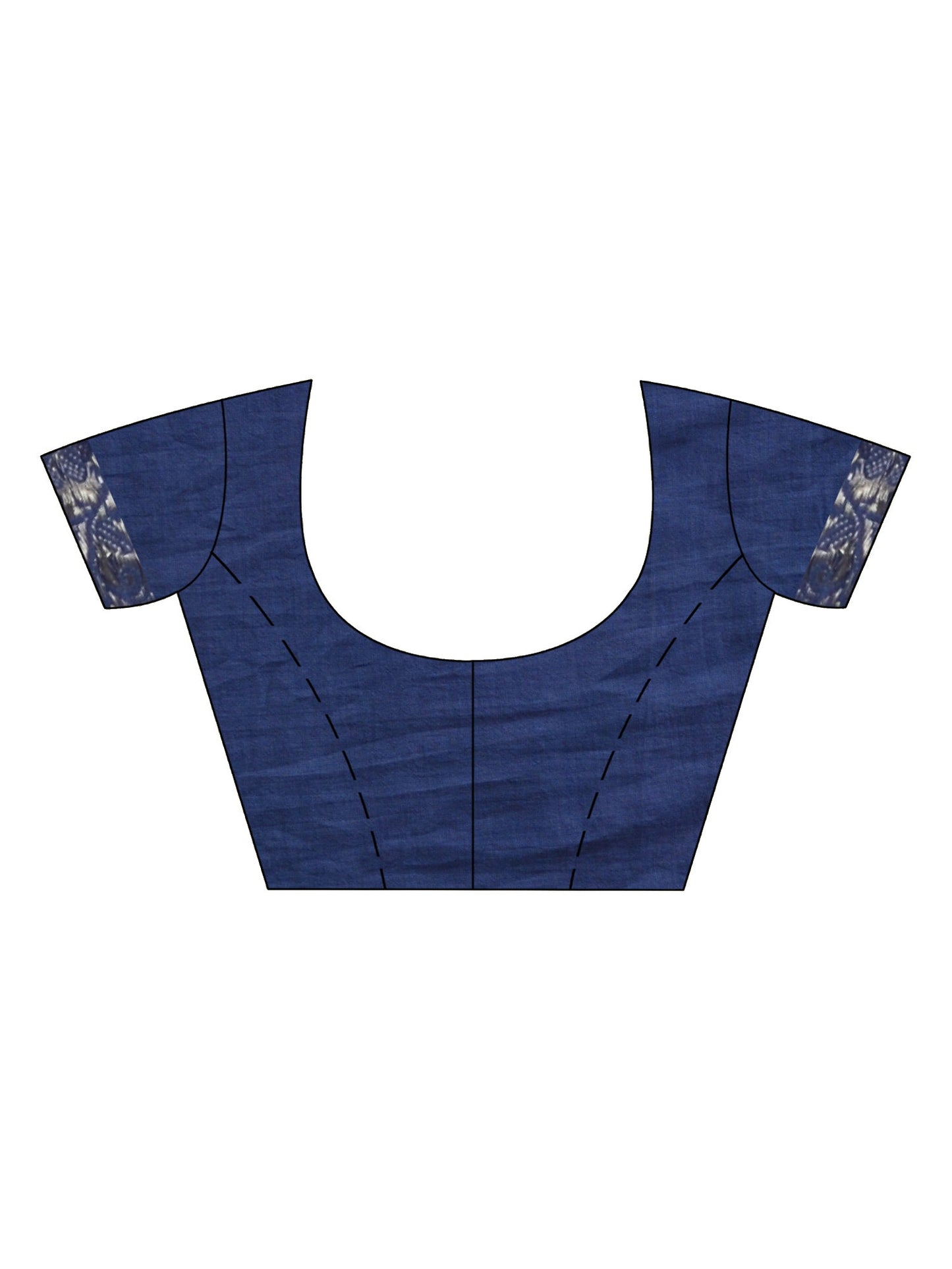 Women's Nevy Blue cotton with Jacquard Zari border and zari Stipe pallu handloom Saree