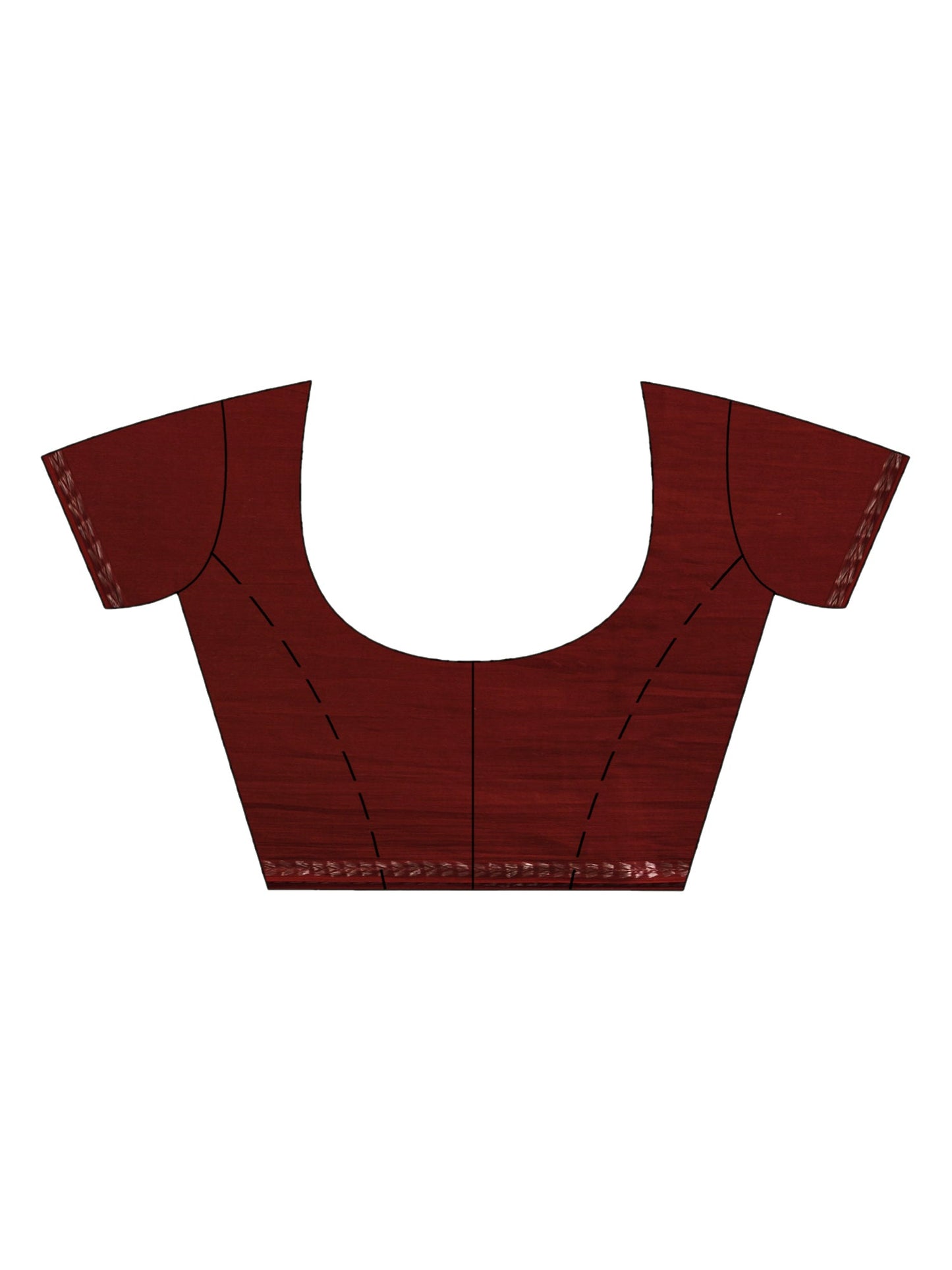 Women's Maroon cotton with Jacquard Zari border and zari Stipe pallu handloom Saree