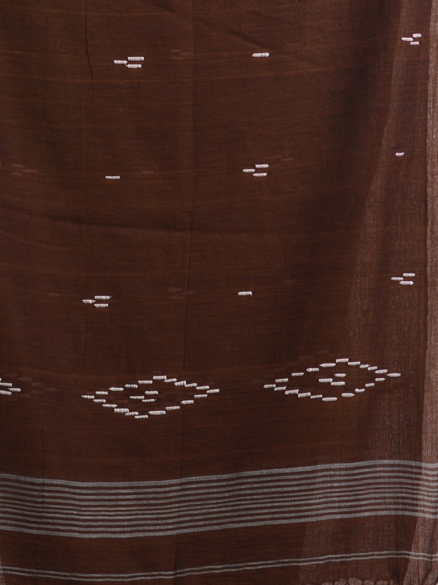 Women's Dark coffee body buti Handloom Molmol Cotton Jamdani Saree