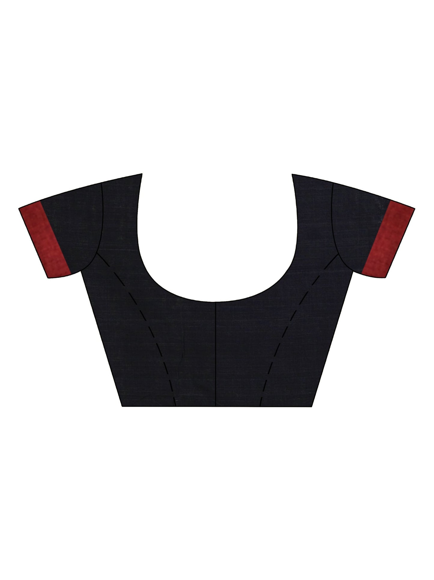 Women's Black cotton with red border handwoven jamdani saree