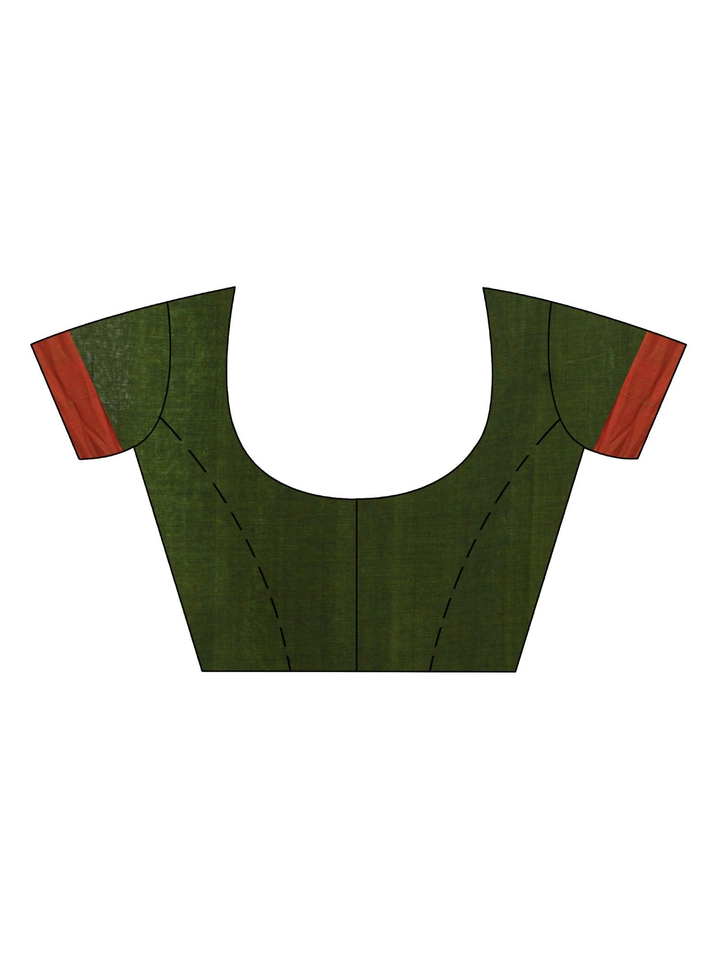 Women's Olive green cotton with red border handwoven jamdani saree