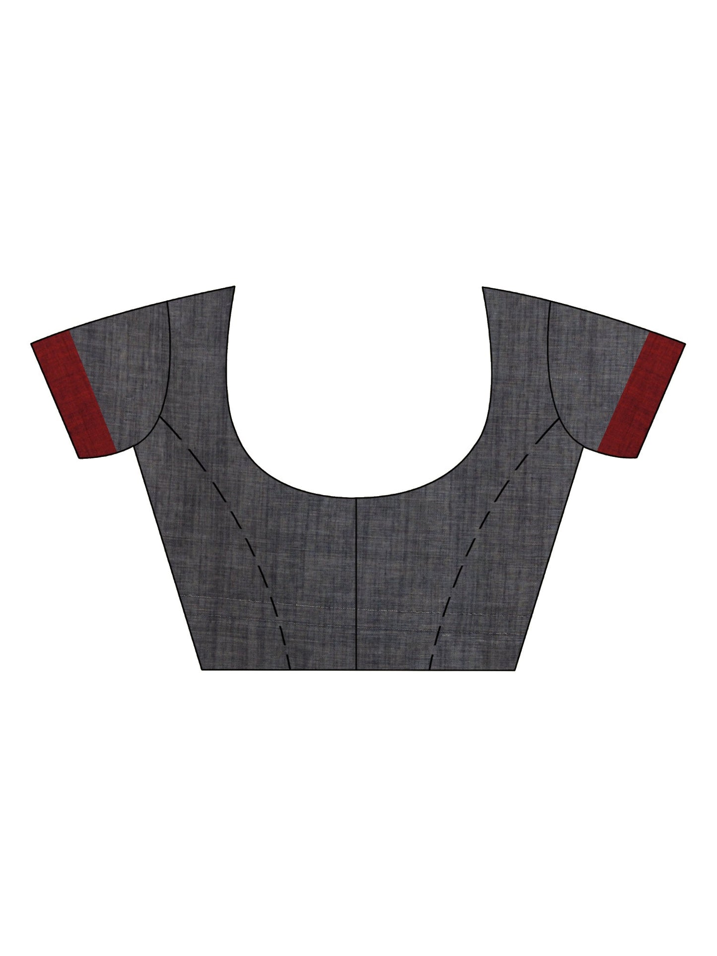 Women's Grey cotton temple broder handwoven jamdani saree