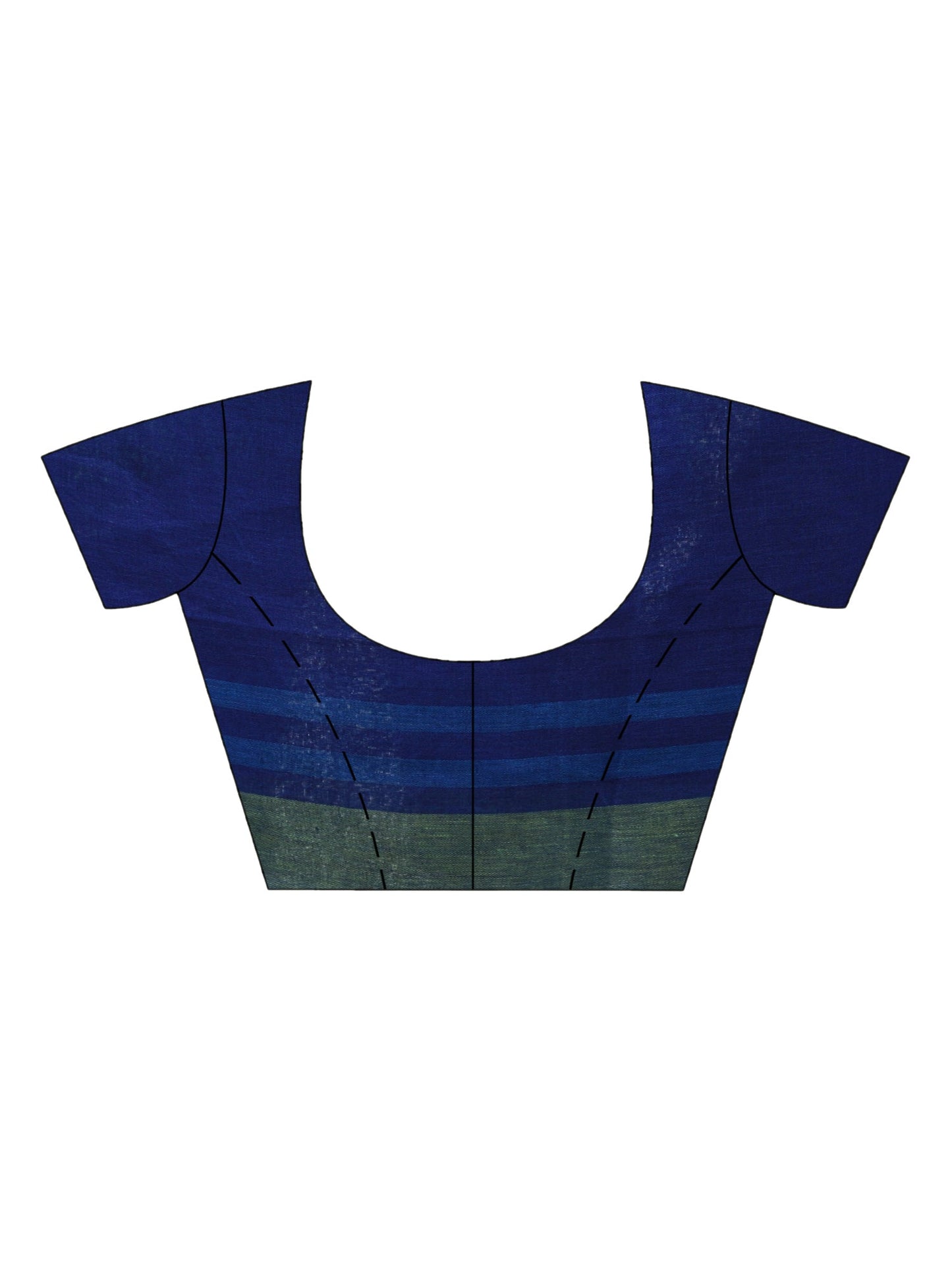 Women's Royal blue linen with pallu stipe handloom saree