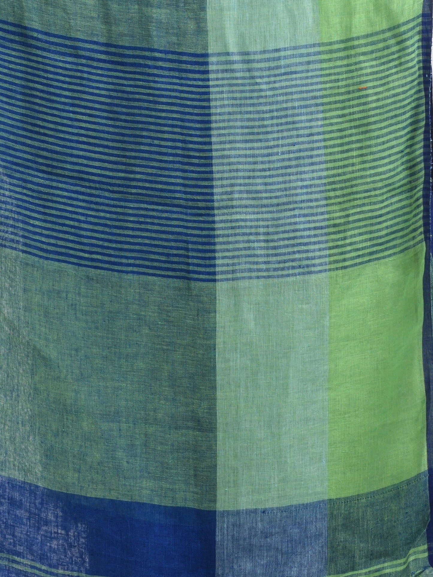 Women's Light blue linen with pallu stipe handloom saree