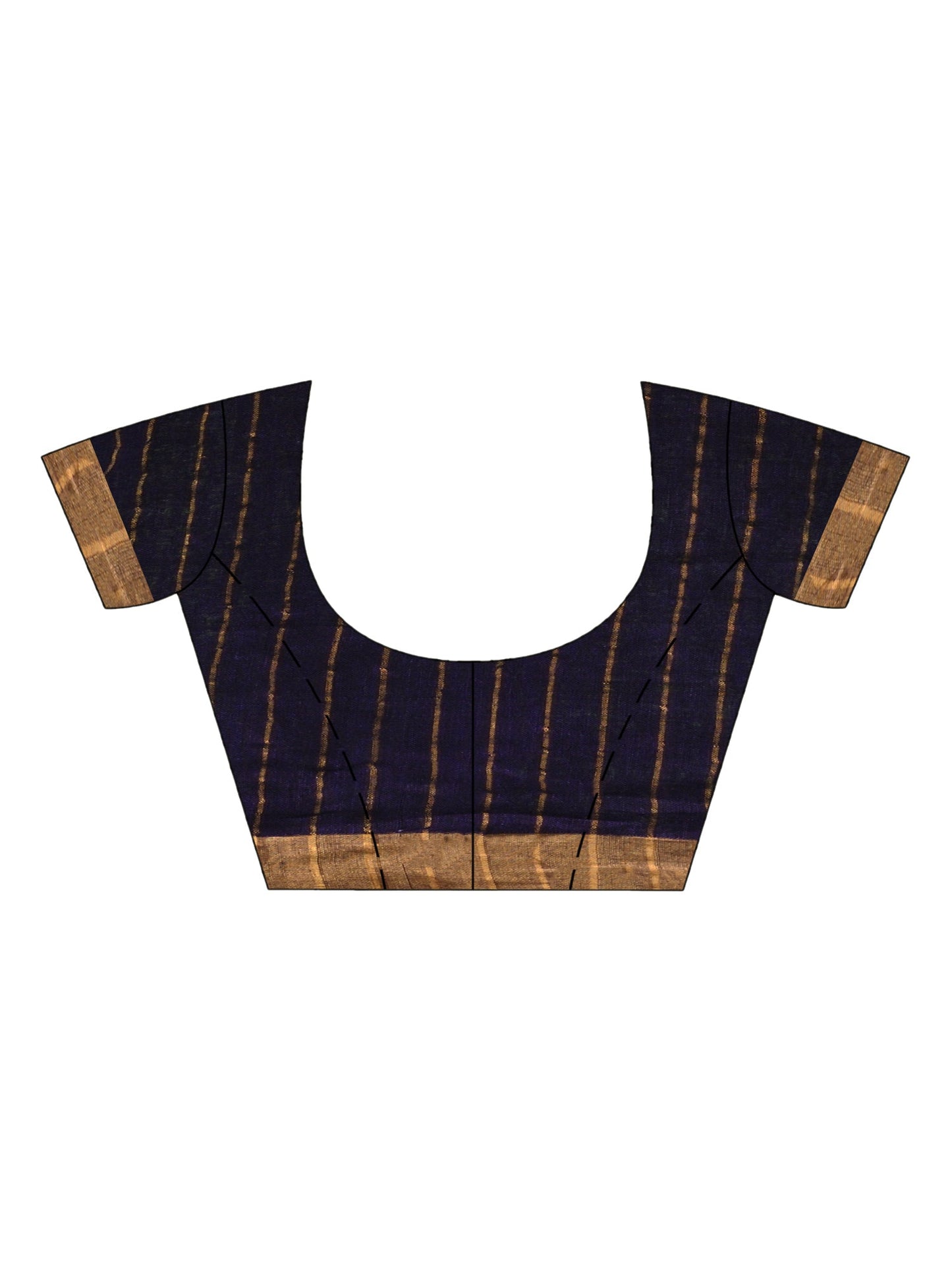 Women's Violet linen half check and huff solid body jamdani saree