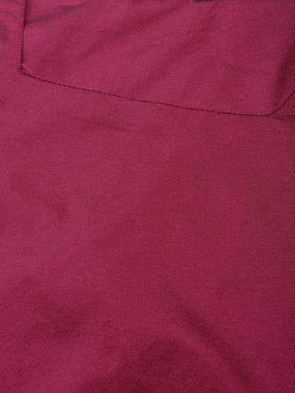 Women's Mustard Yellow & Magenta Woven Design Layered A-Line Kurta