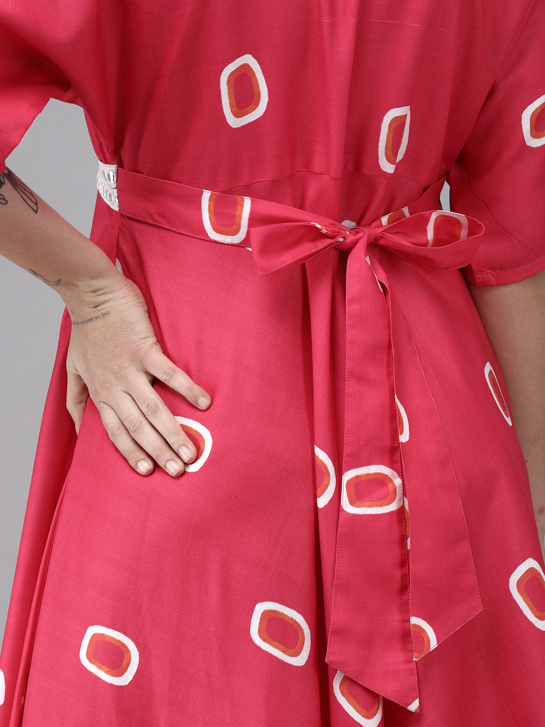 Women's Pink Floral Print Maxi Dress