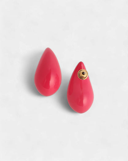Women's Hot Pink Brass Earrings