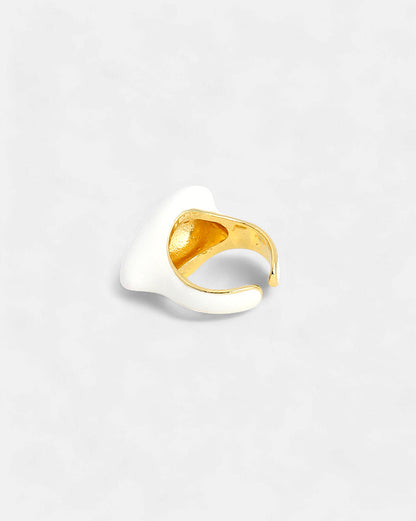 Women's Daisy White Plated Ring