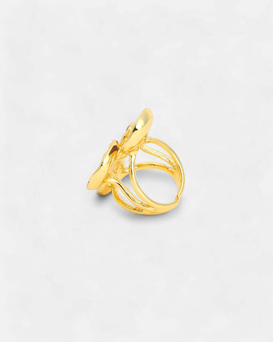 Women's Navy Blue & Amerthyst Purple Plated Ring
