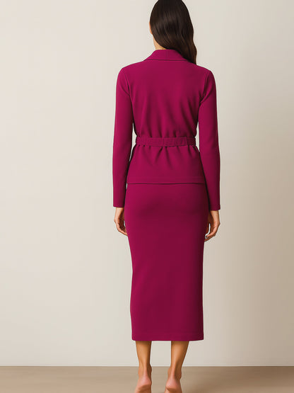 Women's Fuchsia Strappy Bodycon Dress With Shrug
