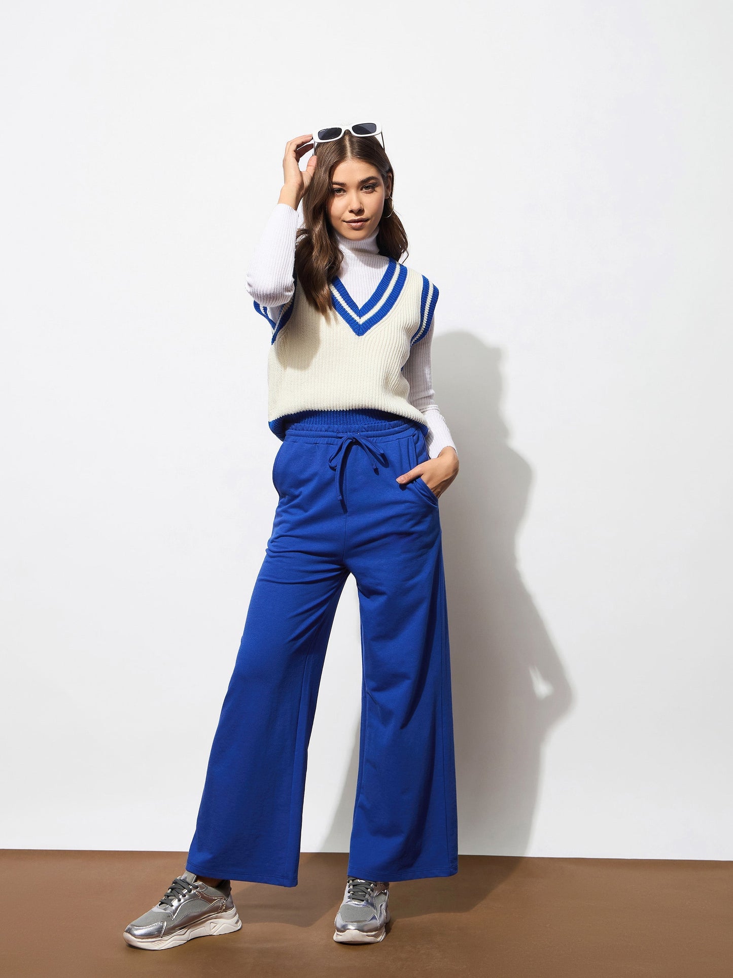 Women's Royal Blue Terry Track Pants