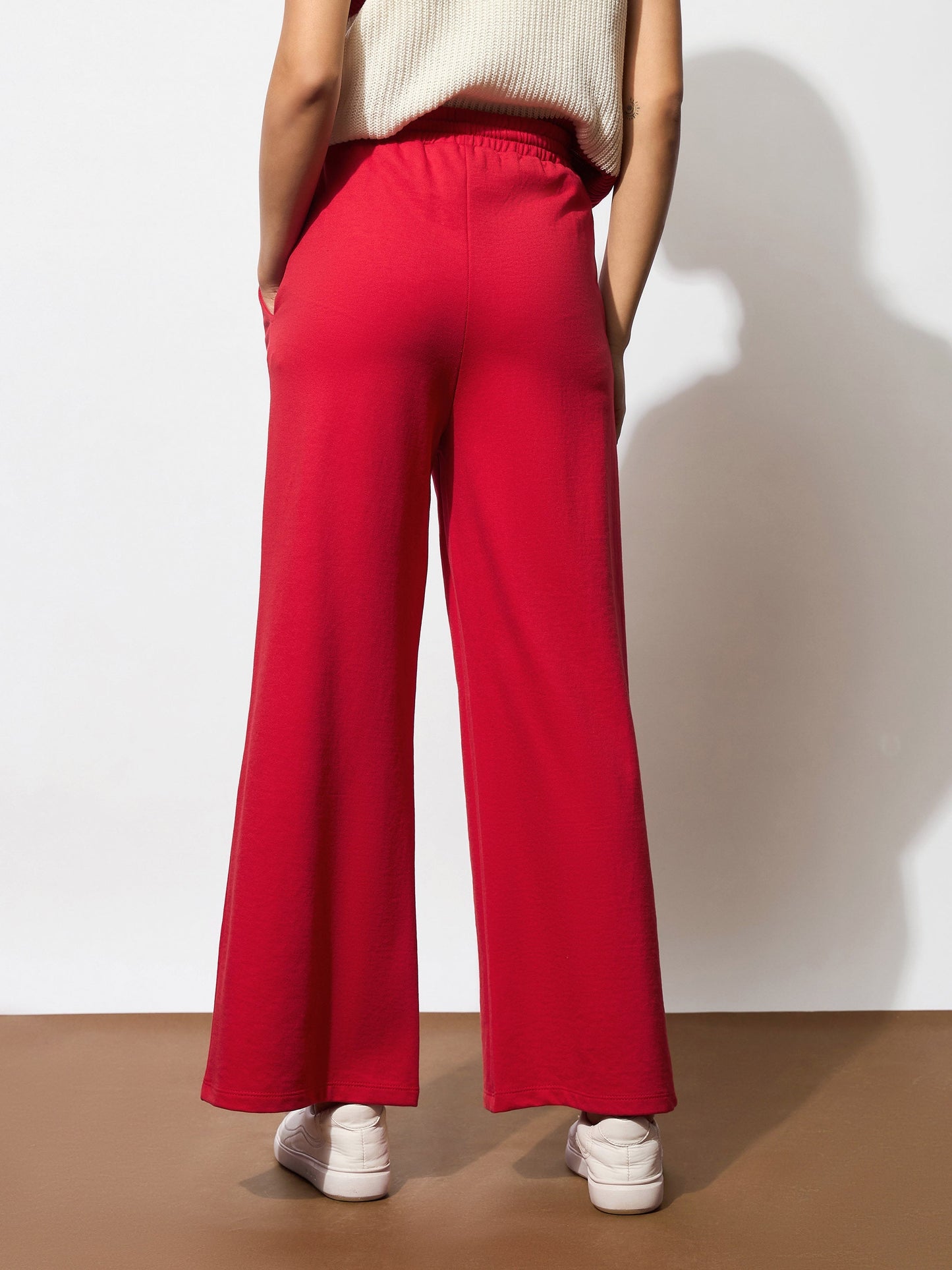 Women's Red Terry Track Pants