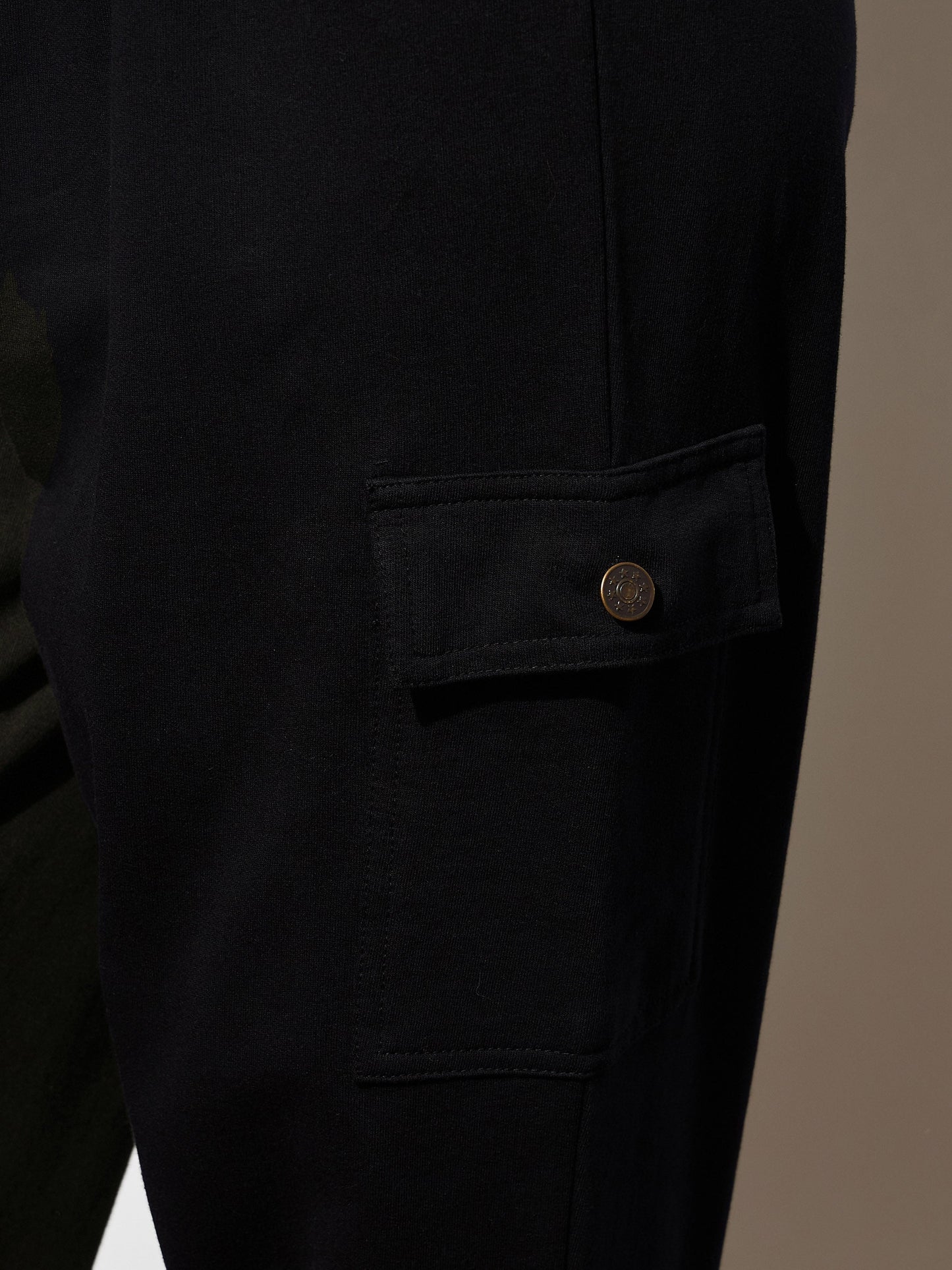 Women's Black Side Pocket Cargo Joggers
