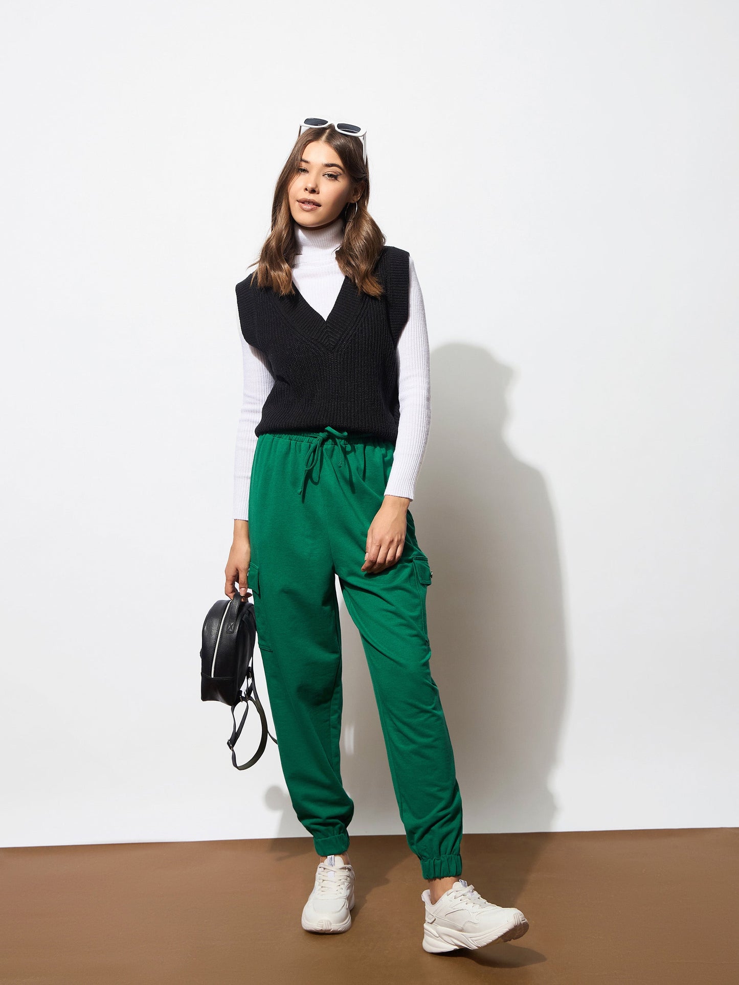 Women's Green Side Pocket Cargo Joggers