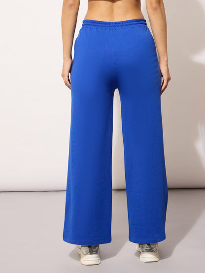 Women's Blue Terry PARIS Print Track Pants
