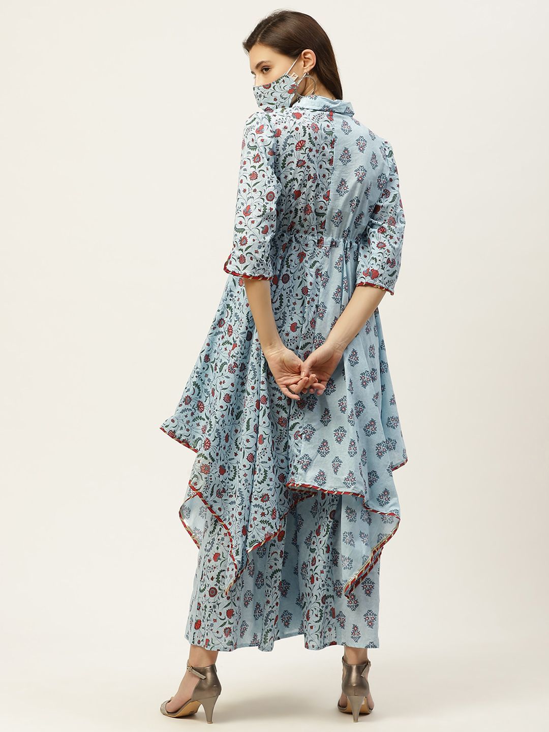 Women's Printed Asymmetric Tunic Palazzo Set