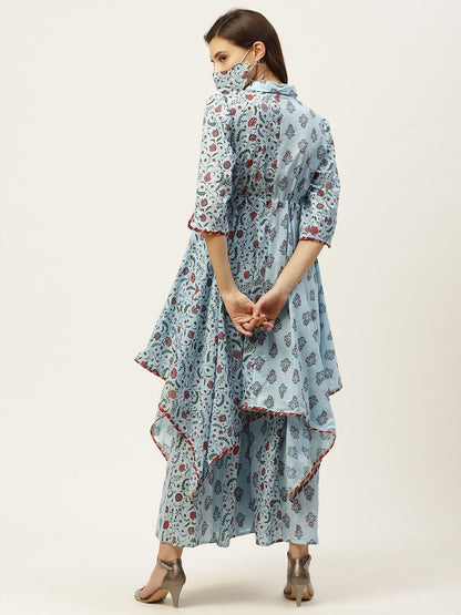 Women's Printed Asymmetric Tunic Palazzo Set