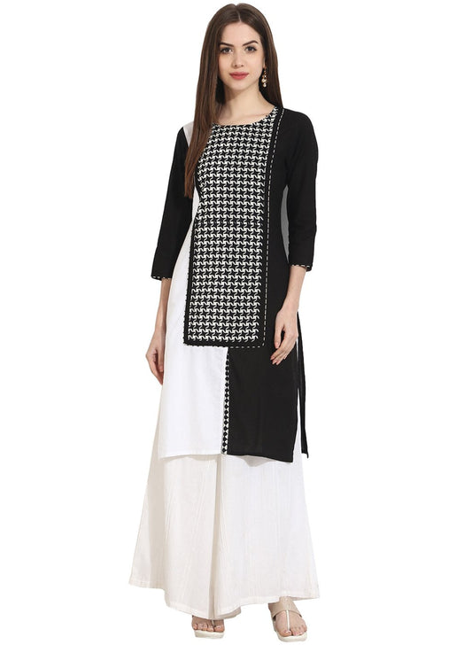 Women's Multi 3/4Th Sleeve Cotton Kurta