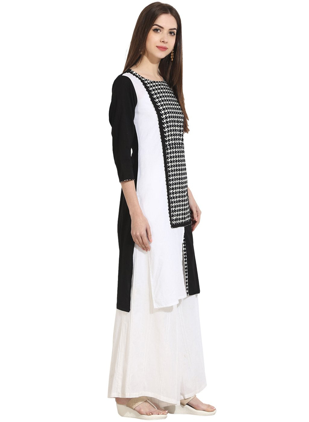 Women's Multi 3/4Th Sleeve Cotton Kurta