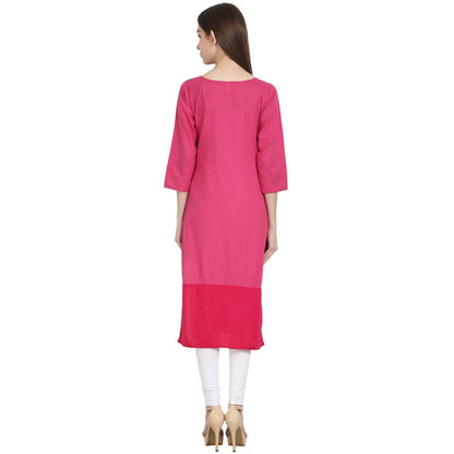 Women's Multi Color 3/4 Sleeve Cotton Kurta