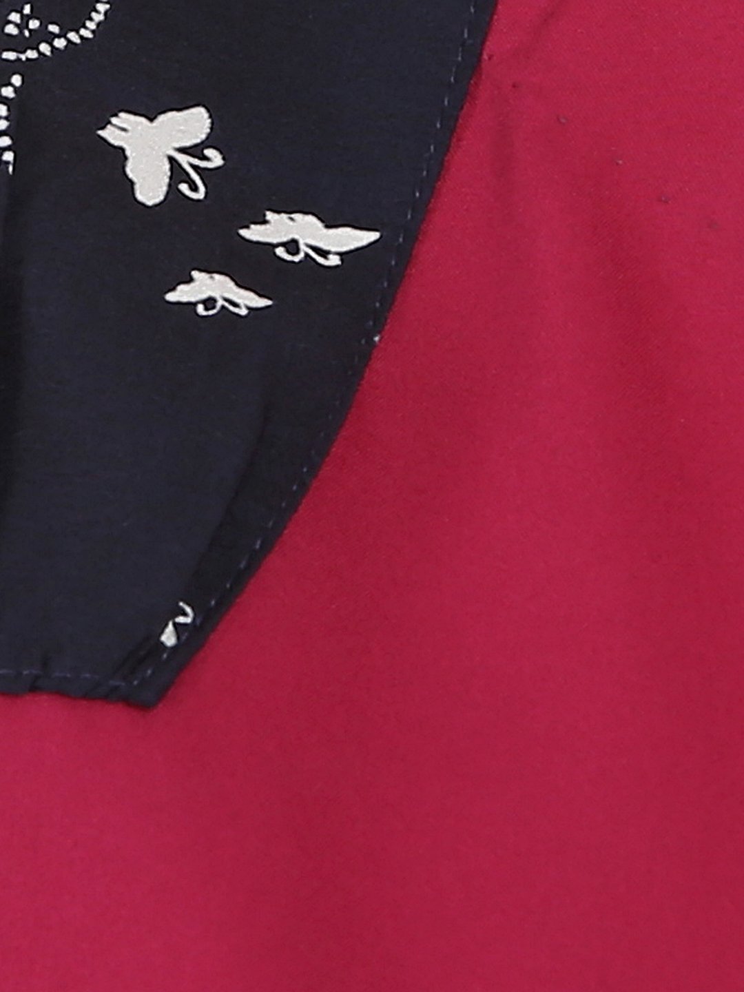 Women's Red One Side Sleeve Crepe Kaftan Kurta