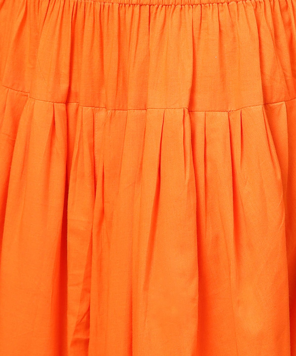 Women's Solid Orange Ankle Length Cotton Dhoti Pant