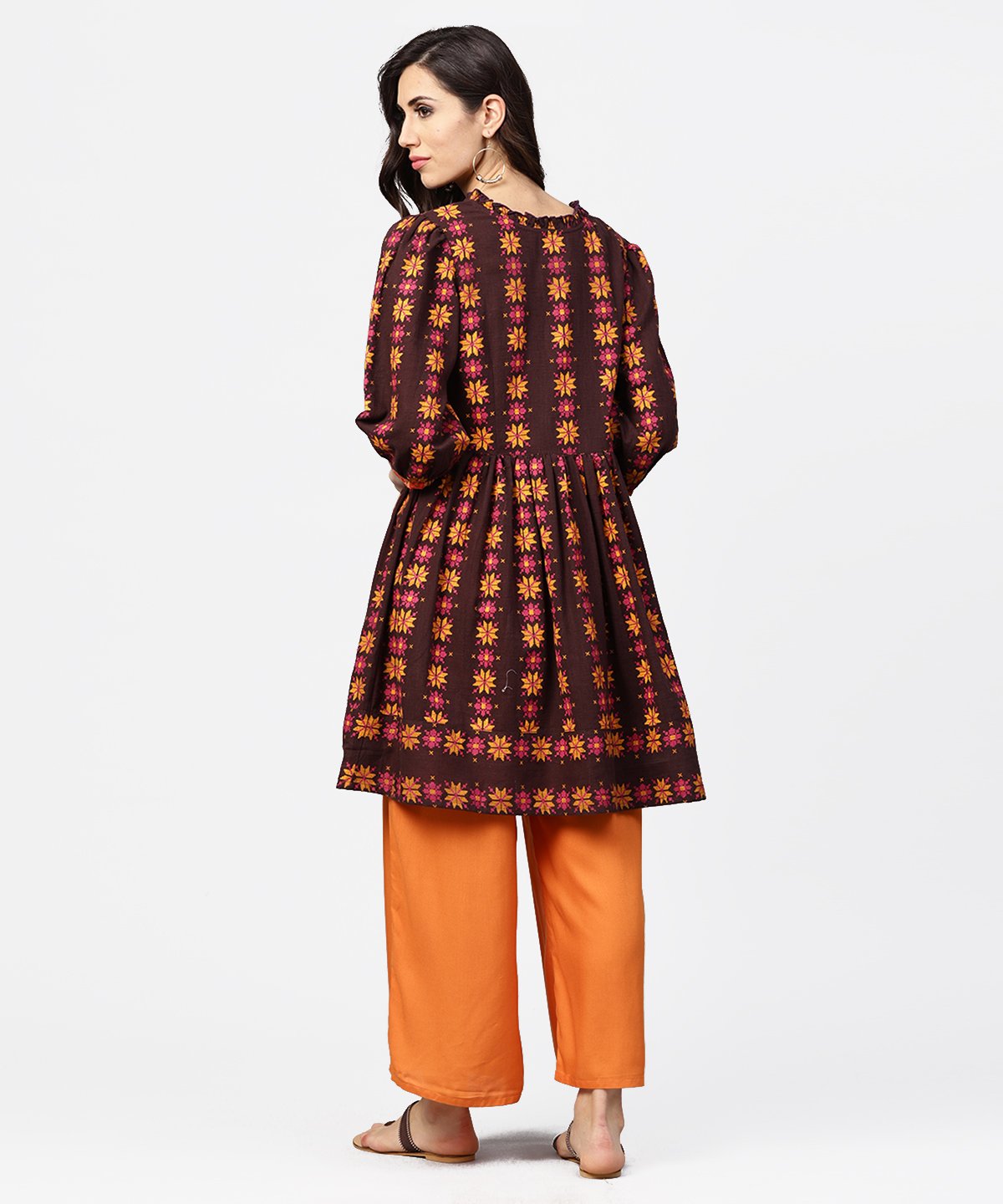 Women's Printed 3/4Th Sleeve Cotton A-Line Tunic