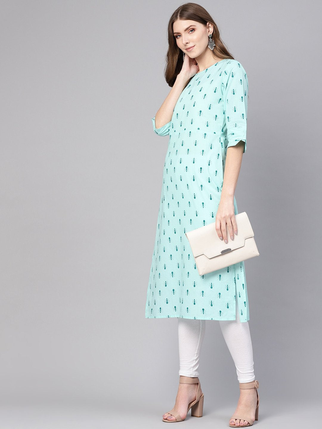 Women's Green Printed Straight Kurta