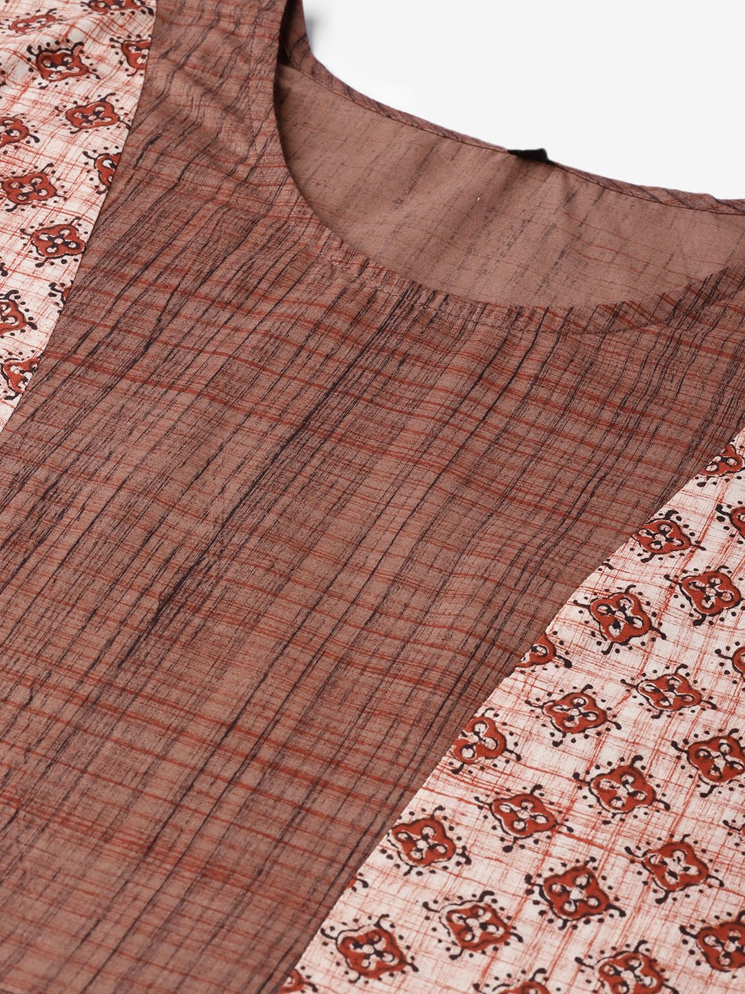 Women's Brown Printed A-Line Top