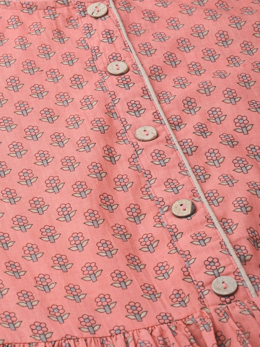 Women's Nayo Peach & Floral Printed A-Line Dress