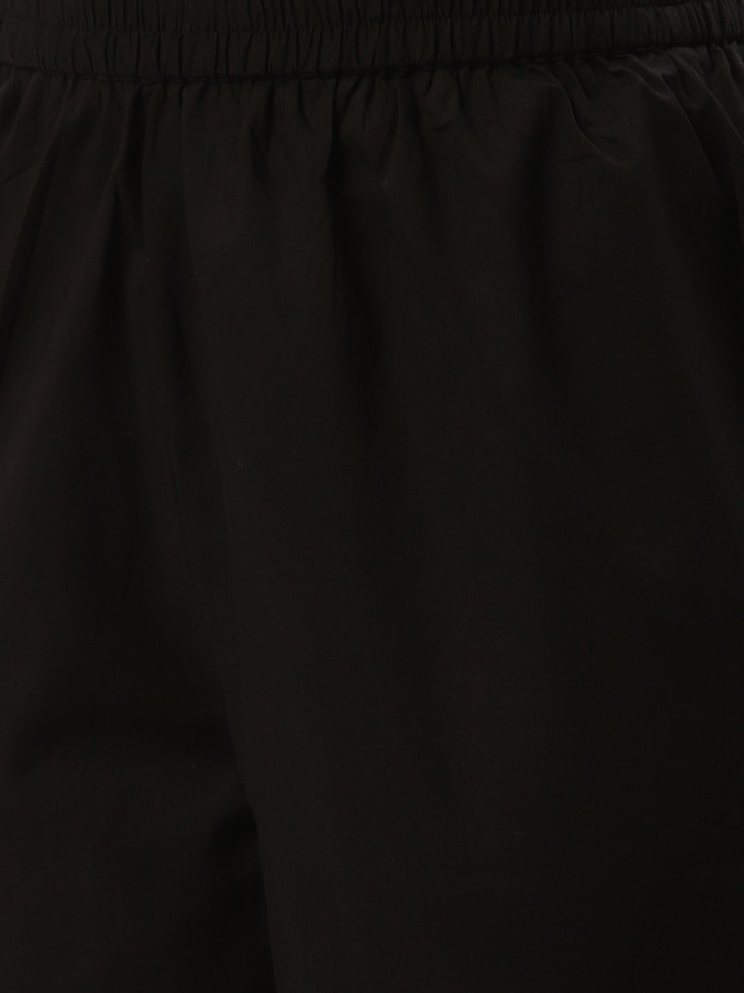 Women's Black Three-Quarter Sleeves Straight Kurta And Trouser Pant Set