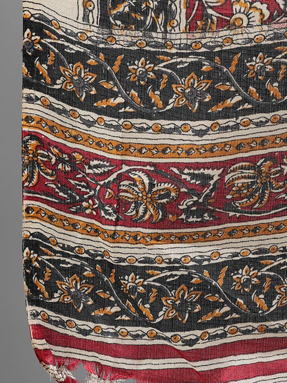 Women's Black Kurta With Plazo & Printed Dupatta
