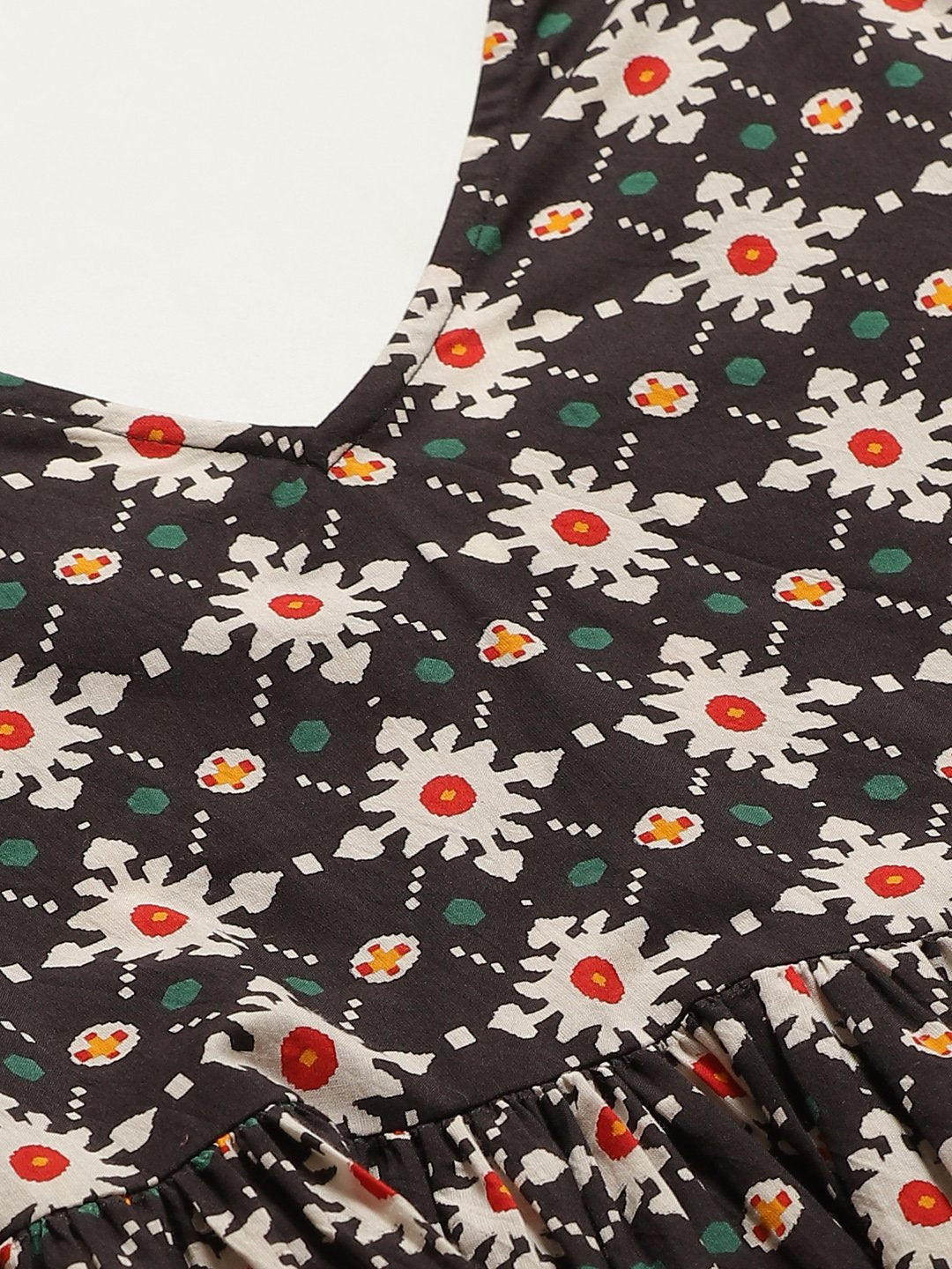 Women's Black And Multi Printed Tunic