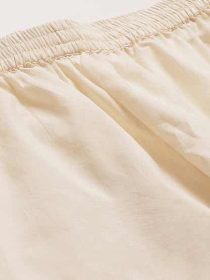 Women's Off White Solid Trouser