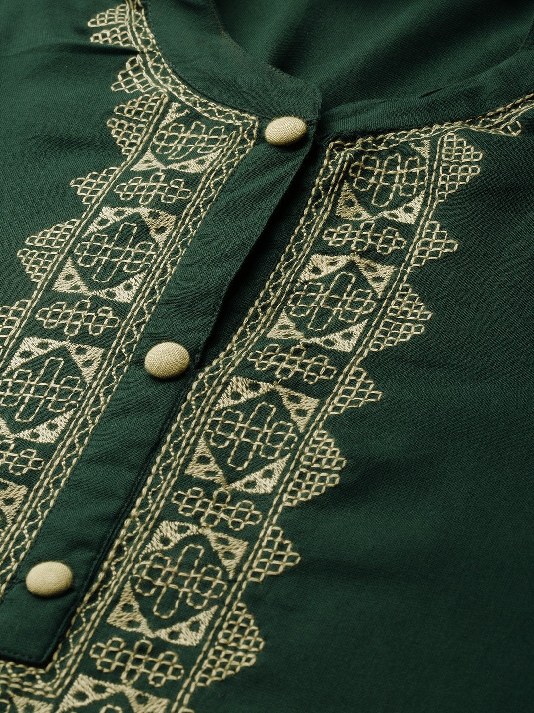 Women's Blue Calf Length Three-Quarter Sleeves Straight Solid Yoke Design Viscose Rayon Kurta